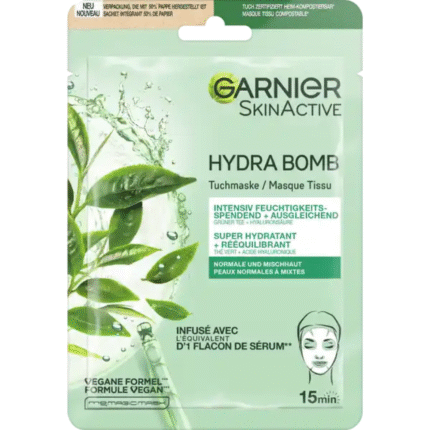 Garnier - SkinActive Hydra Bomb Green Tea Sheet Mask