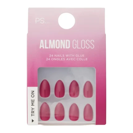 PS Almond-shaped, shiny artificial nails
